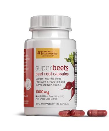 humanN SuperBeets Beet Root Capsules Quick Release 1000mg - Supports Nitric Oxide Production, Supports Blood Pressure  Clinically Studied Antioxidants  90 Count Non-GMO Beet Root Powder Capsules