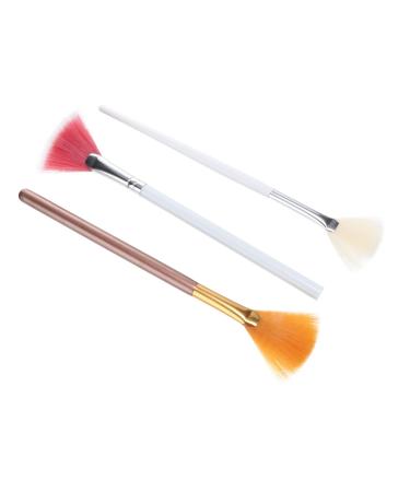 FRCOLOR 9 Pcs Makeup Fan Face Makeup Cosmetics Accessories Powder Brush Face Highlighter Fan Style Brush Fan Shaped Brush Highlight Brush Makeup Tool Facial Brush Eye Makeup 17.7x5cmx3pcs Assorted Colorx3pcs