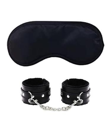 Blindfold Eye Mask Shade Cover for Sleeping with Adjustable Soft Handcuffs