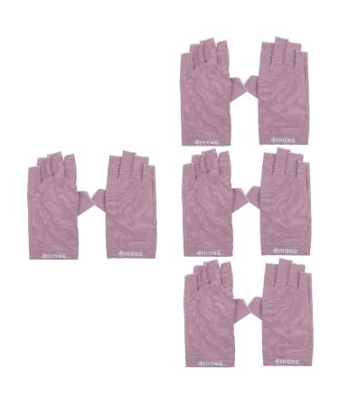 Beaupretty 4 Pairs Uv Gloves Summer Gloves Uv Protection Gloves for Gel Manicure Uv Protective Gloves Professional Protection Fingerless Gloves Nail Women's Lamp Fabric