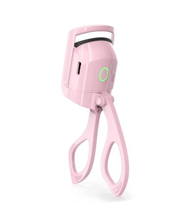 Heated Eyelash Curler Portable Rechargeable Electric Eyelash Curlers with 2 Heating Modes Handheld (Pink)