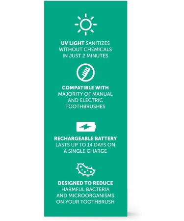 Buy Steripod Portable UV Toothbrush Sanitizer Clip - Rechargeable Reduces Harmful Microorganisms Sage - International Shipping Available - Buy Online on GoSupps.com