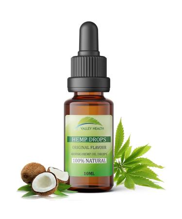 Valley Health Pure Hemp Seed Oil Drops 4000mg Cold Pressed Naturally Sweet Made in UK. 10ml