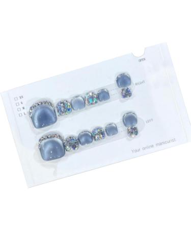 Artificial Toenail - Glitter Artificial Toenail | Sparkling Cat's Eye Glossy Fake Toe Nails Fake Toe Nails for Summer for Women Girls - Buy Online on GoSupps.com