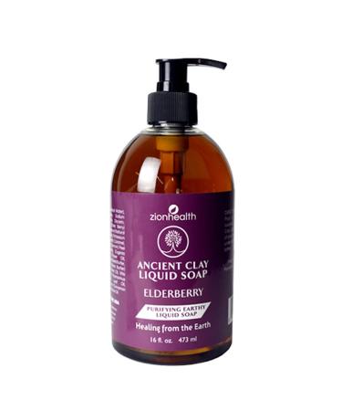 Clay Liquid Soap Elderberry Zion Health 16 fl oz Liquid