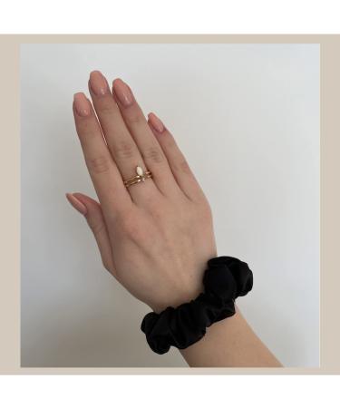 Luxurysilk 100% Mulberry Silk Scrunchy Hair Tie - 22 Momme - Soft Black Ponytail Hair Band | Premium Quality Rubber Band - Buy Online on GoSupps.com