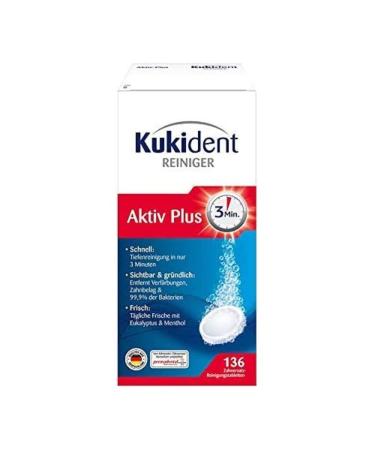 Kukident"Aktiv Plus Extra Stark" Active Plus Deep-Cleaning Denture Cleanser 136 Tablets