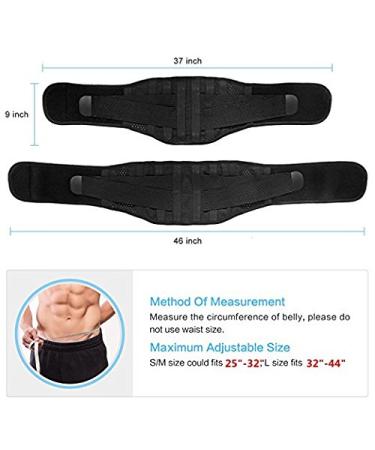 Yosoo Lower Back Lumbar Support Brace Belt with 4 Steel Stabilizers Double Adjustable Compression Straps and Wide Lumbar Support Area Work for Lifting Office Working Driving (L 30"-44" Belly) - Buy Online on GoSupps.com