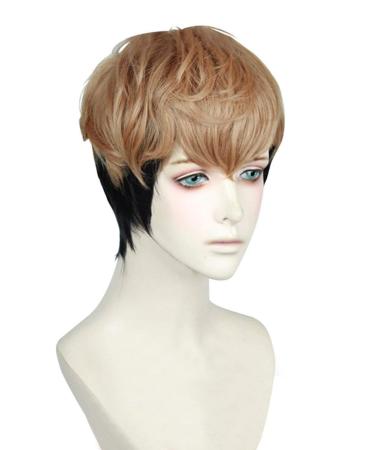 Topcosplay Brown & Black Short Wig | Perfect for Halloween Costumes - International Shipping - Buy Online on GoSupps.com