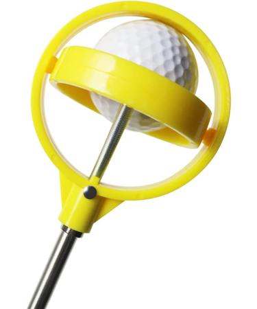 PINMEI Golf Ball Retriever Tool - Automatic Extendable Stainless Steel for Water Hazards - White/Yellow - Perfect Gift for Golfers - Buy Online on GoSupps.com