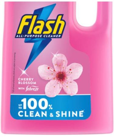 Flash All Purpose Liquid Cleaner Floor Cleaner Cherry Blossom with Febreze Freshness 1.5L + Our Gift for You: Organza Bag Size 9x7x0.1cm - Buy Online on GoSupps.com
