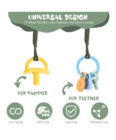 Buy Aolso Cotton Pacifier Chains - 4PCs Clips for Boys & Girls Braided Dark Green/Coffee/Beige/Gray Eco-Friendly Baby Accessories - Buy Online on GoSupps.com