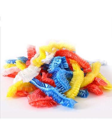 100Pcs Disposable Elastic Plastic Shower Caps - Blue | For Spa, Home Use, Hotel, and Hair Salon - Buy Online on GoSupps.com