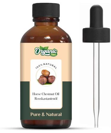  ORGANIC ZING Organic Zing Horse Chestnut Oil | Pure & Natural Essential Oil for Skincare Hair Care & Massage - 118ml/4oz - Buy Online on GoSupps.com