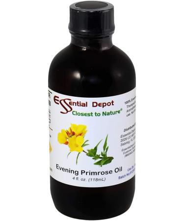 Evening Primrose Oil 4 oz - GC/MS Tested - Pure & Safe in Amber Glass Bottle - International Shipping Available - Buy Online on GoSupps.com