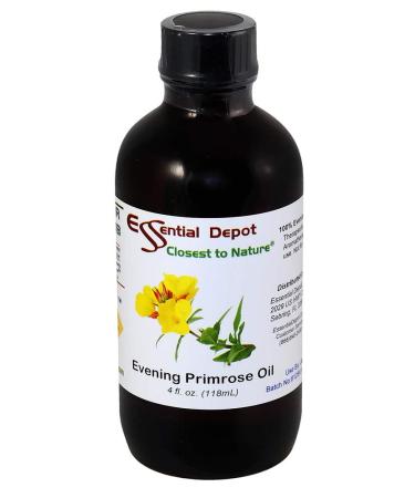 Evening Primrose Oil - 4 oz - GC/MS Tested - Supplied in 4 oz. Amber Glass Bottle with Black Phenolic Cone Lined and Safety Sealed Cap