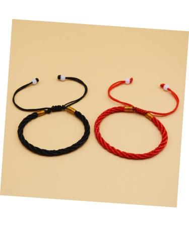CALLARON 24 pcs Fashion Friendship Women's Wave Bracelet Bead Lucky Bangles Bracelets for Women Bracelet line red Bracelet Hand Strap Accessories Year of Birth Lucky Bracelet 12cm Black - Buy Online on GoSupps.com