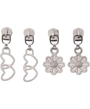 10Pcs Heart/Flower Metal Zipper Repair Kits - DIY Slider Head Accessories for Sewing Garments & Bags - Buy Online on GoSupps.com