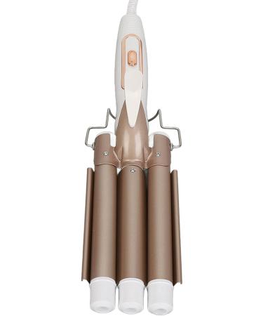 3 Barrel Curling Iron Wand Wavy Curling Wand Ceramic Hair Crimper Dry and Wet Use Ceramic Heating Hair Styling Curler for All Hair Types Golden 100 240V (US Plug) - Buy Online on GoSupps.com