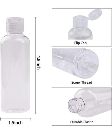 20PCS 100ml Clear Plastic Cosmetic Dispenser Bottles - Ideal for Travel Shampoo, Body Soap, Toner, Lotion - Flip Cap, Transparent - Buy Online on GoSupps.com