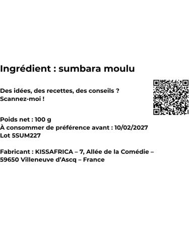 Sumbara Moulu 100g N t tou Soumbala africain Condiment traditionnel base de graines de n r pour sauces et plats africains - Buy Online on GoSupps.com