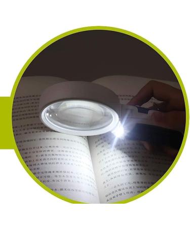 Magnifying Glass Led Large Handheld Modes 10X Reading for Seniors Low Vision Books Pages Magazines Newspapers Maps Jewelry Magnifier/White Comfortable Anniversary - Buy Online on GoSupps.com