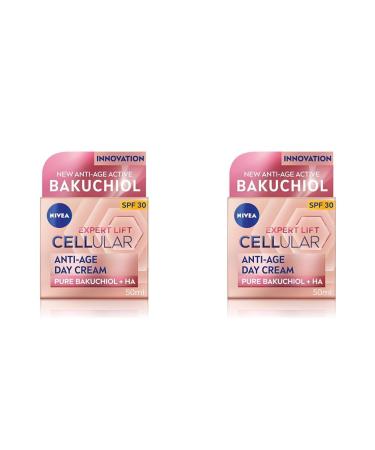NIVEA Cellular Expert Lift Anti-Age Day Cream 50ml Anti-Wrinkle Cream with Pure Bakuchiol and Two Types of Hyaluronic Acid Day Cream for Women Anti-Ageing Face Cream (Pack of 2) 50 ml (Pack of 2) Day cream