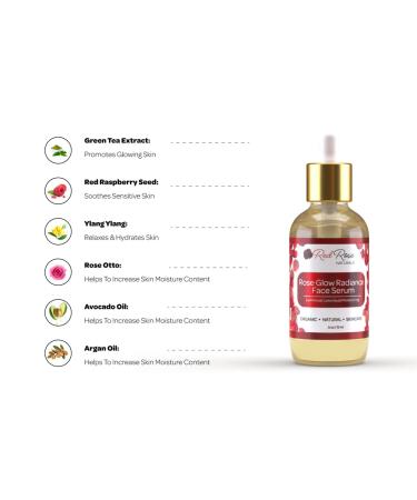 Rose Glow Radiance Face Serum | Vegan Daily Hydration & Anti-Aging Serum for All Skin Types - 15 ml - Buy Online on GoSupps.com