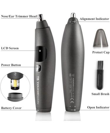 TOUCHBeauty Nose & Ear Hair Trimmer - Smart LCD Painless & Precise Cordless Waterproof Dual Edge Blades - Ideal for Men & Women Compact & Portable - Buy Online on GoSupps.com