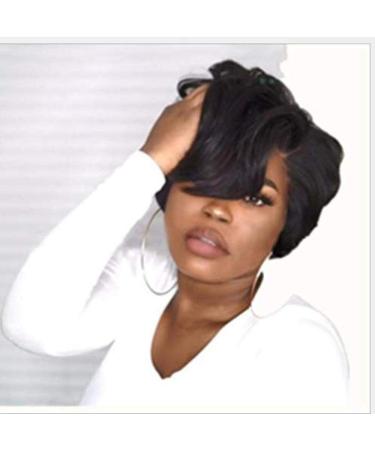 Buy BGHJUE Short Black Body Wave Wig with Closure - Brazilian Non-Remy Human Hair Extensions for Halloween - Buy Online on GoSupps.com