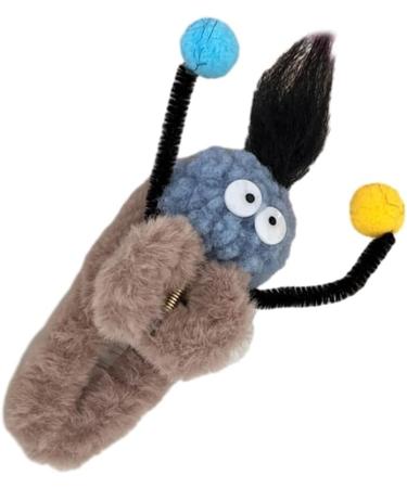 Limtula Adorkable Clown Furry Hair Claw Clips Colorful Hair Jaw Clip Furry Hair Catch Barrettes Ponytail Holder Hair Props Gray coffee - Buy Online on GoSupps.com