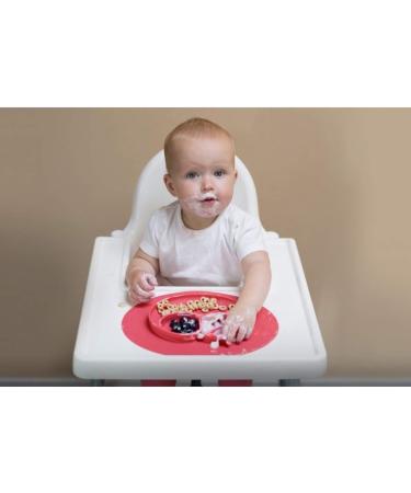 ezpz Mini Mat (Pewter) - Silicone Suction Plate for Babies & Toddlers - Self-Feeding & First Foods - Includes Travel Bag - Light Grey - Buy Online on GoSupps.com