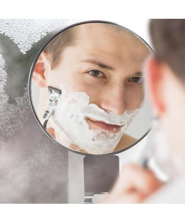 Magnetic Adsorption Fogless Shower Mirror with Razor Holder - 6.7' Shatterproof, Chrome Finish, Handheld - SEALANT FIX - Buy Online on GoSupps.com