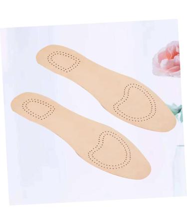 Healifty Women's Leather Insole Shoe Inserts - Breathable Sports Shoe Cushion - Genuine Leather - Absorb Sweat - Beige - 26.5x10cm (1 Pair) - Buy Online on GoSupps.com