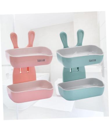 Ciieeo 4 Pcs Bathroom Soap Box Double Layer Soap Box Bath Sponge Soap Holder Sponges Creative Soap Rack Bathroom Soap Dish Mesh Pouf Hook Lovely Soap Rack Double-layer Soap Rack Soap Tray - Buy Online on GoSupps.com