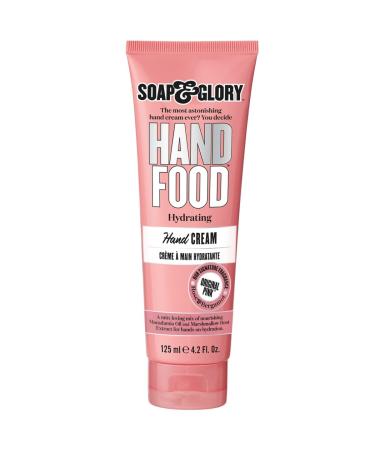Soap & Glory Hand Food Hand Cream - Almond Oil + Shea Butter Hydrating Cuticle & Hand Moisturizer - Rose & Bergamot Scented Hand Cream for Dry Hands (125 ml) 4.20 Fl Oz (Pack of 1)