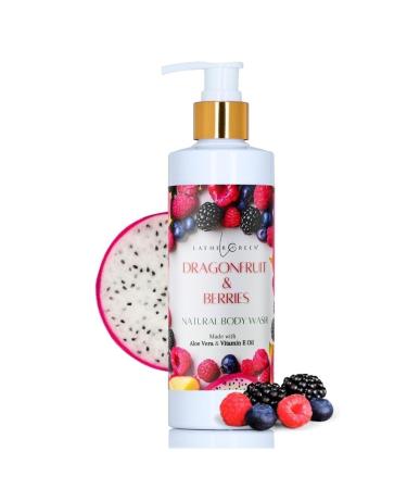 Lather Green - Natural Dragonfruit Berries Body Wash Nourishing & Refreshing Hydrating Cleanser for Smooth Soft Skin