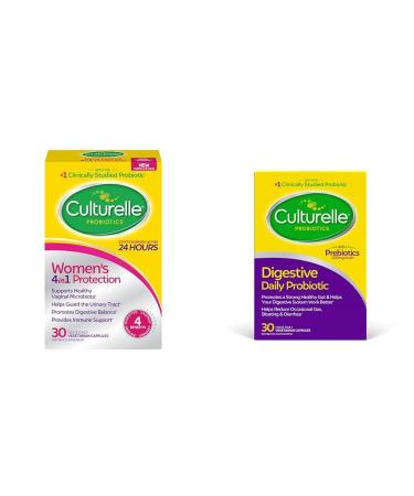 Culturelle Women s 4-in-1 Daily Probiotic Supplements for Women & Daily Probiotic Capsules for Men & Women Most Clinically Studied Probiotic Strain
