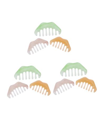 Beaupretty 9 STK massage comb acupressure ridge afro-comb hair comb for men massage tools valentine's day men hair crest wide hair ridge gua pink crystal lady resin resin