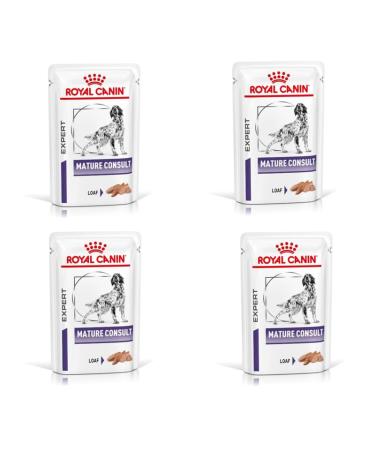 ROYAL CANIN Expert Mature Consult Mousse | Pack of 4 | 4 x 12 x 85 g | Wet Dog Food | Can Help Maintain the Well-being of Senior Dogs | Mousse in Fresh Sachet