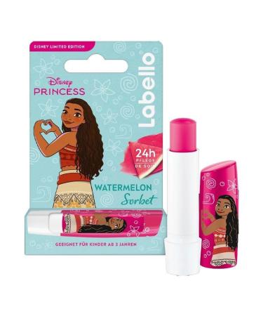 Labello Labello Disney Princess Limited Edition Watermelon Shine 4.8 g Tinted Lip Balm with Moana of Oceania Burrocacao Girl 3+ 24h Moisturizing Burrocacao Lip Balm with Watermelon Flavor