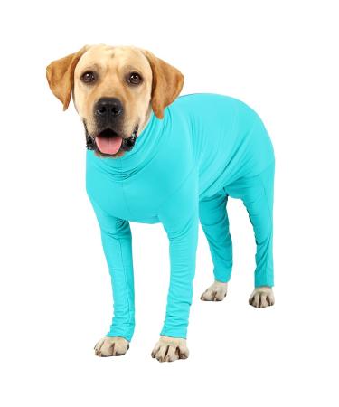 Pawcomon Dog Onesie After Surgery Recovery Suit for Small Medium Large Dogs Femal Male Neuter Pet Surgical Bodysuits Long Sleeve Dog Cone Alternative Shedding Anxiety Shirt Medium Blue