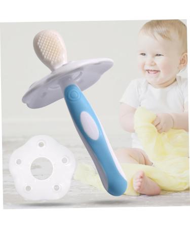Hapinary Baby Toothbrush - Soft Silicone Training Toothbrush for Toddlers | Children's Oral Care | Milk Teeth Hand Toothbrush | 1 Pack Blue - Buy Online on GoSupps.com