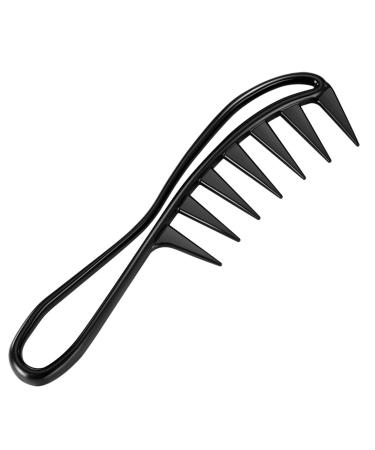 1 x curly hair comb, large tooth comb, large comb, large comb, shark comb, for various hair types, anti-static (black)