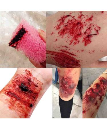 COKOHAPPY Stipple Sponges and Fake Scab Blood Kit for Halloween Makeup - Buy Online on GoSupps.com