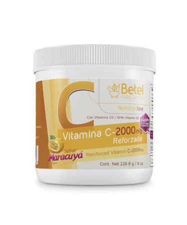 Betel Natural Premium Vitamin C 2000 mg Plus Vitamin D Powder Maracuya Flavor