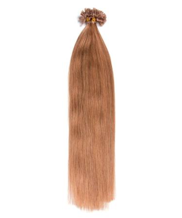 Honeyblonde Keratin Bonding Extensions 100% Remy Real Hair Human Hair - 25x 1g 45cm smooth strands - Long hair with keratin bondings U -Tip hair compression color:#27 honey blonde