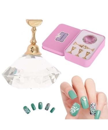 Nail stand bracket for nail tip magnetic attachment for base tip bracket made of crystal alloy nail art display (color: white)