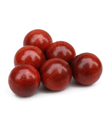 Minkissy massage roller 2st handmade balls muscle handmade balls hand massage massage ball stressball chinese style product training ball massage globe fitness massager wood red 5cmx5cm red