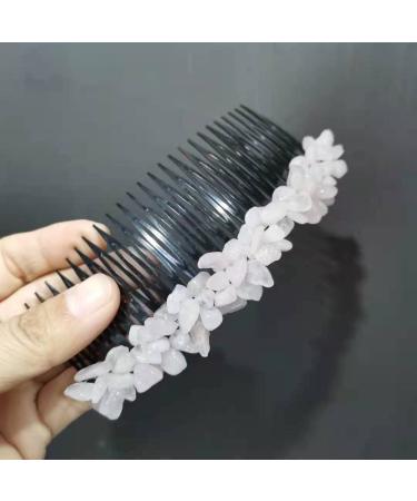 Polished Natural Mineral Crystal Gravel Headwear for Girl (Color : Rose Quartz)